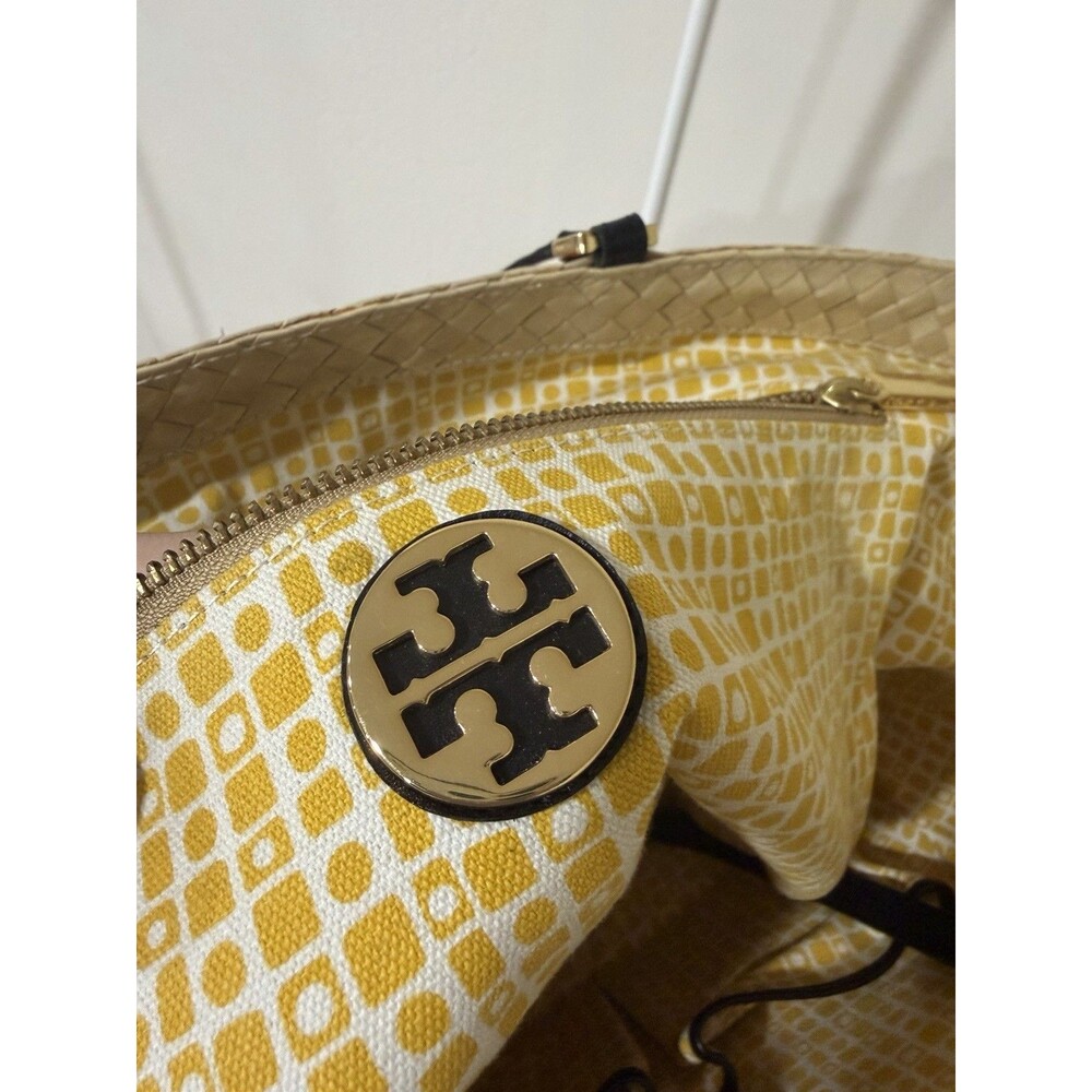 Tory Burch Pom Pom Straw Beach Basket Tote Women Handbag Pre-loved - Picture 10 of 16